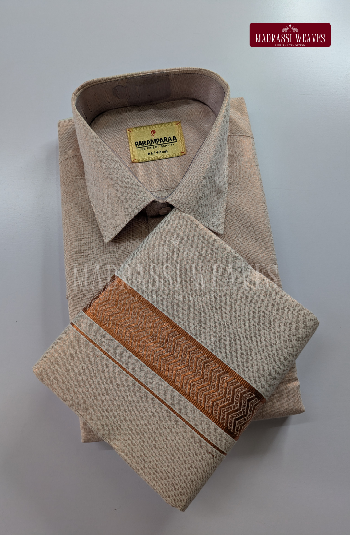Wedding Zari Brocade  Shirt and Dhoti Set - 13