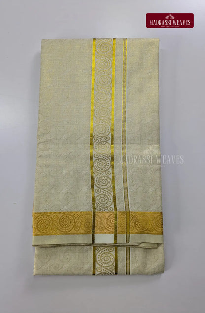 Wedding Zari Brocade  Shirt and Dhoti Set - 9