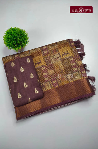 Weightless Madhubani printed Chanderi Cotton Silk Saree
