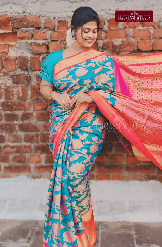 Zari Woven Kanchi Semi Silk Saree - Multi-Colour