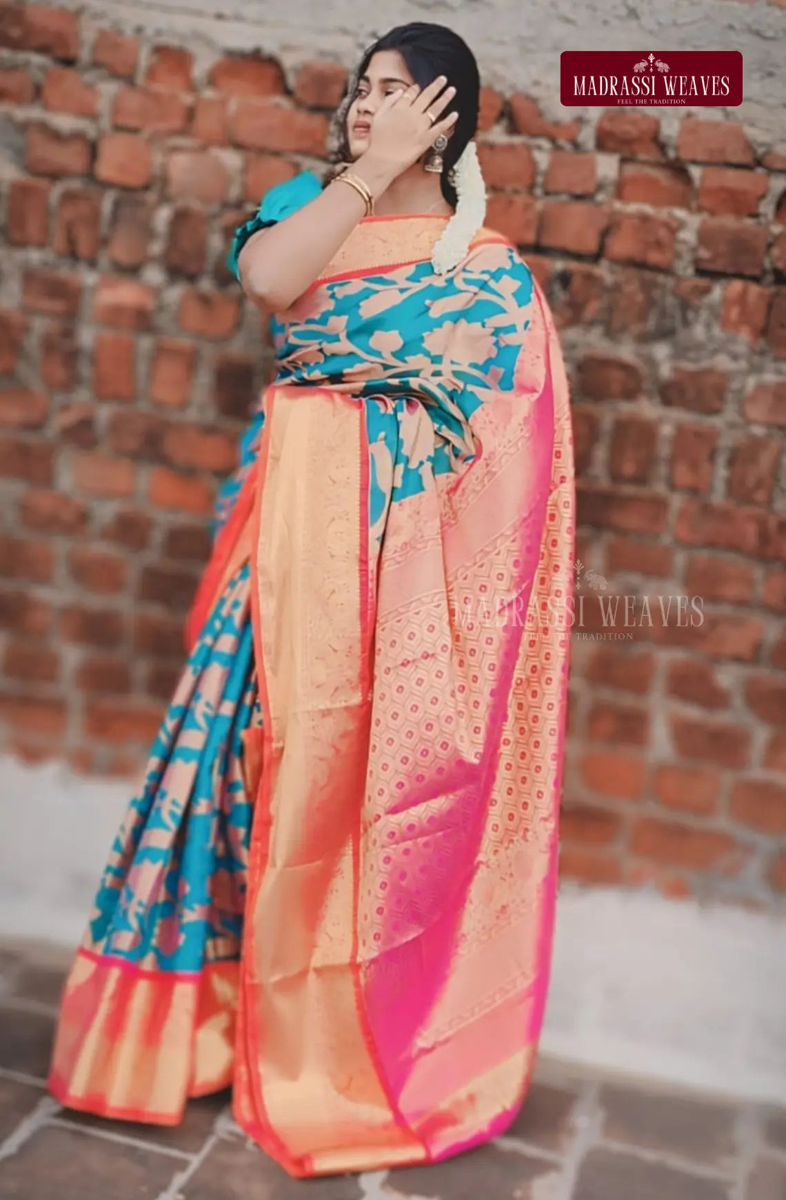 Zari Woven Kanchi Semi Silk Saree - Multi-Colour