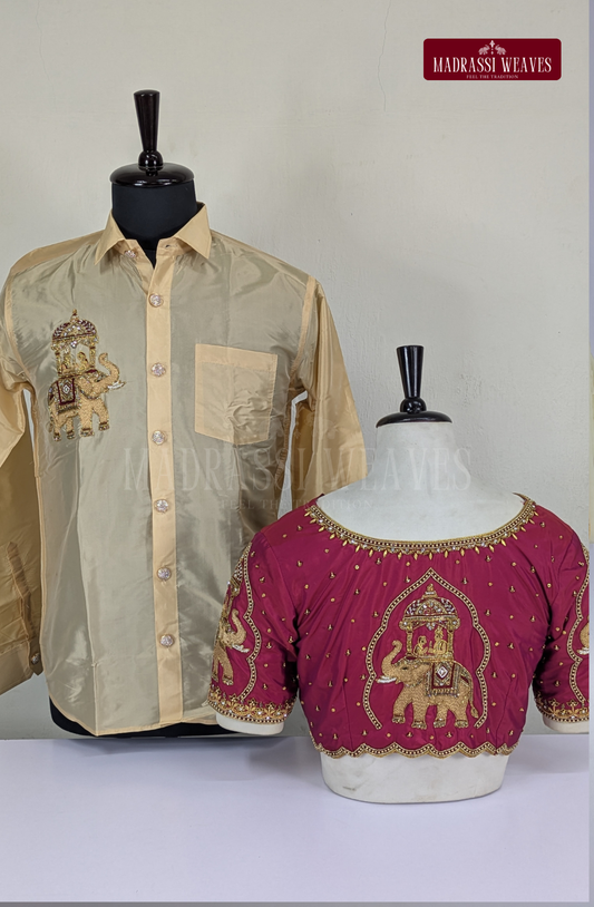 Premium Couple Combo Aari Work Set(HandCrafted) -(DESPATCH TIME 15 DAYS)