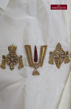 Luxury Aari Work Wedding Silk Dhoti Set (HandCrafted) -(DESPATCH TIME 15 DAYS) - Off White