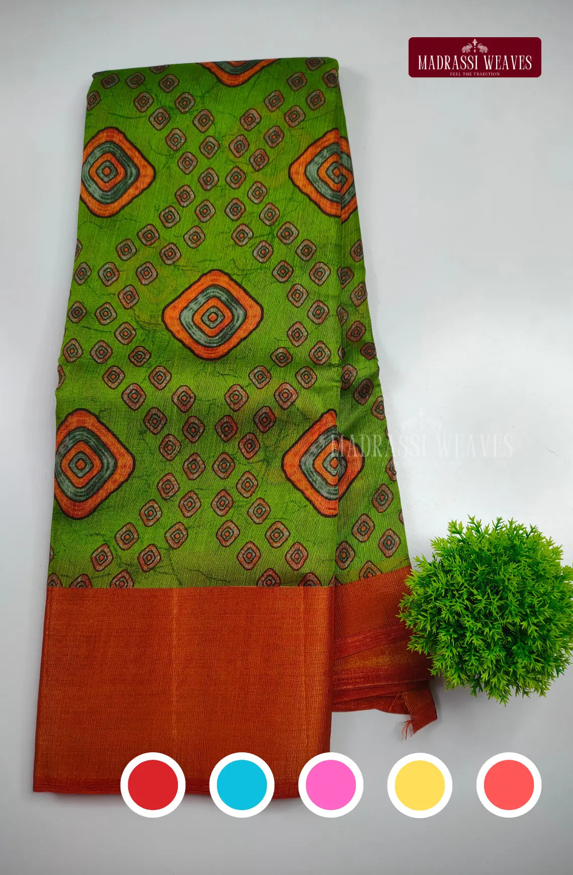 Bandhini Style Weightless Cotton Blend Saree
