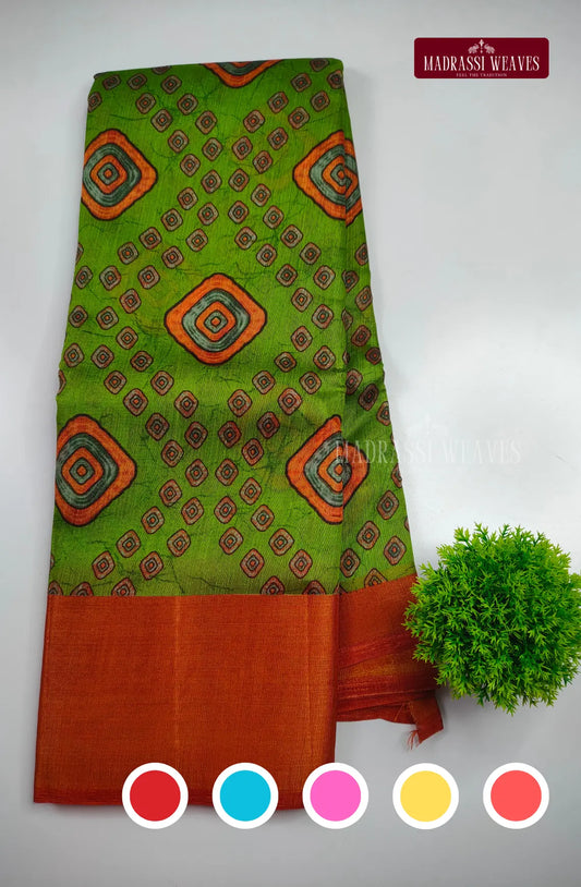 Bandhini Style Weightless Cotton Blend Saree