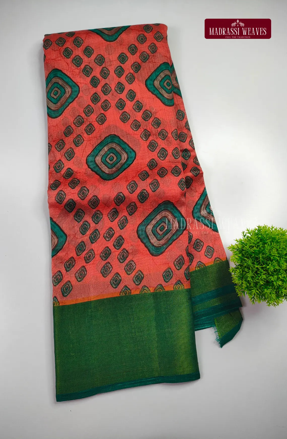 Bandhini Style Weightless Cotton Blend Saree