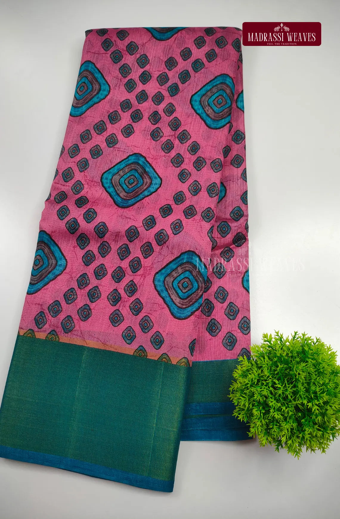Bandhini Style Weightless Cotton Blend Saree