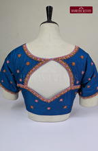 Premium Zardosi & Thread Aari Work Blouse(HANDCRAFTED)-(DESPATCH TIME 15 DAYS)- Royal Blue
