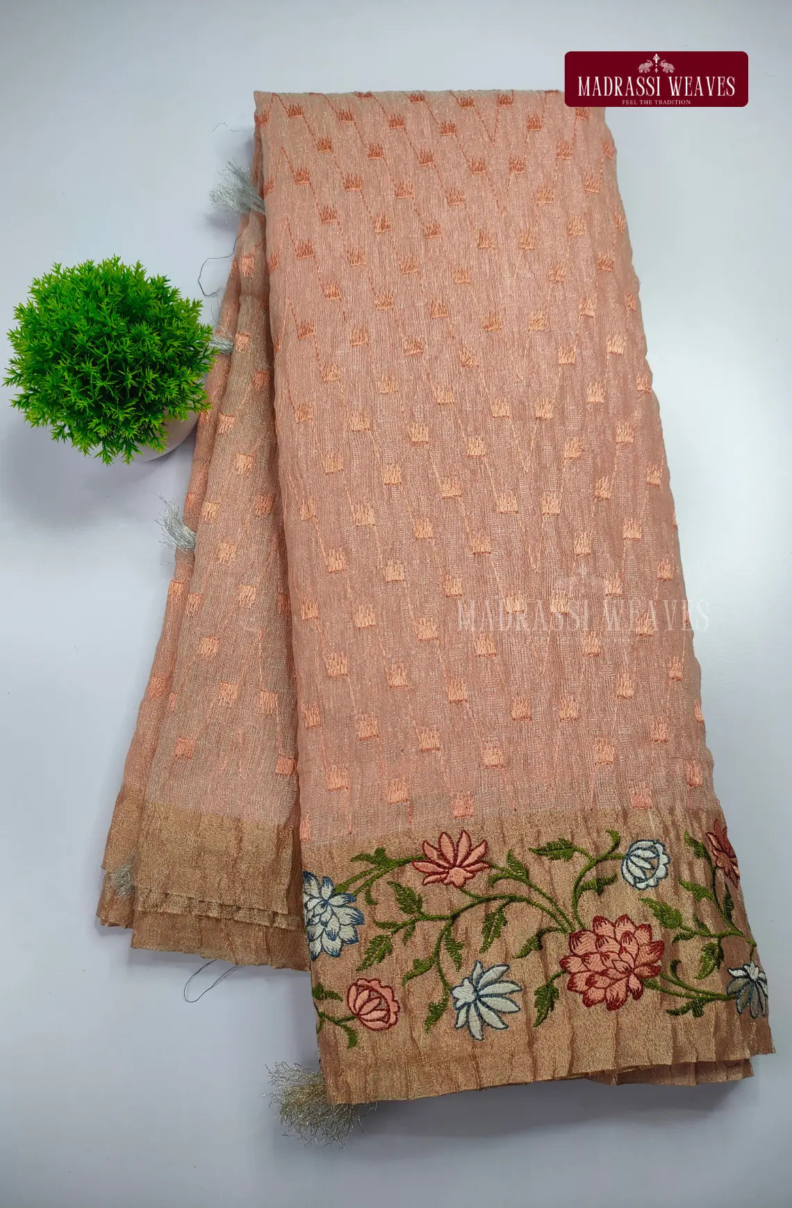 Embroidered Crush Tissue Saree