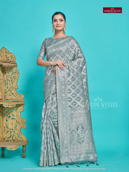 Trending Silver Zari Woven Sarees