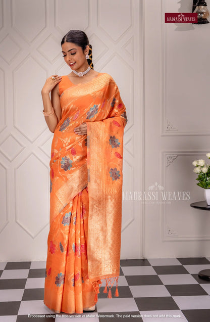 Elegant Meena Weave Cotton Silk Sarees
