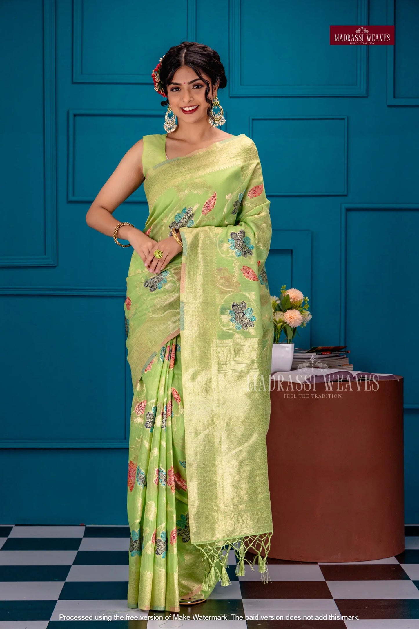 Elegant Meena Weave Cotton Silk Sarees