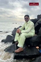 Premium Japan Silk Dhoti Set - Marine Green