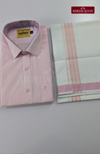 Indo Organic Men's Cotton Shirt And Dhoti Set - Pink